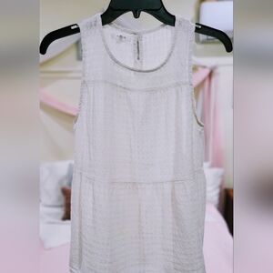 Maurices Linen Cream Waffle Knit Babydoll Tank Size Extra Small